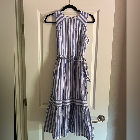 JCrew White and Blue Striped Mini Dress Size 2 - Picture 4 of 5